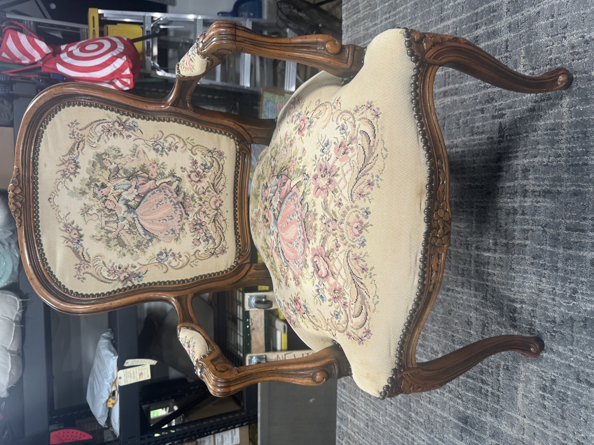 Dining chairs reupholstered — before and after
